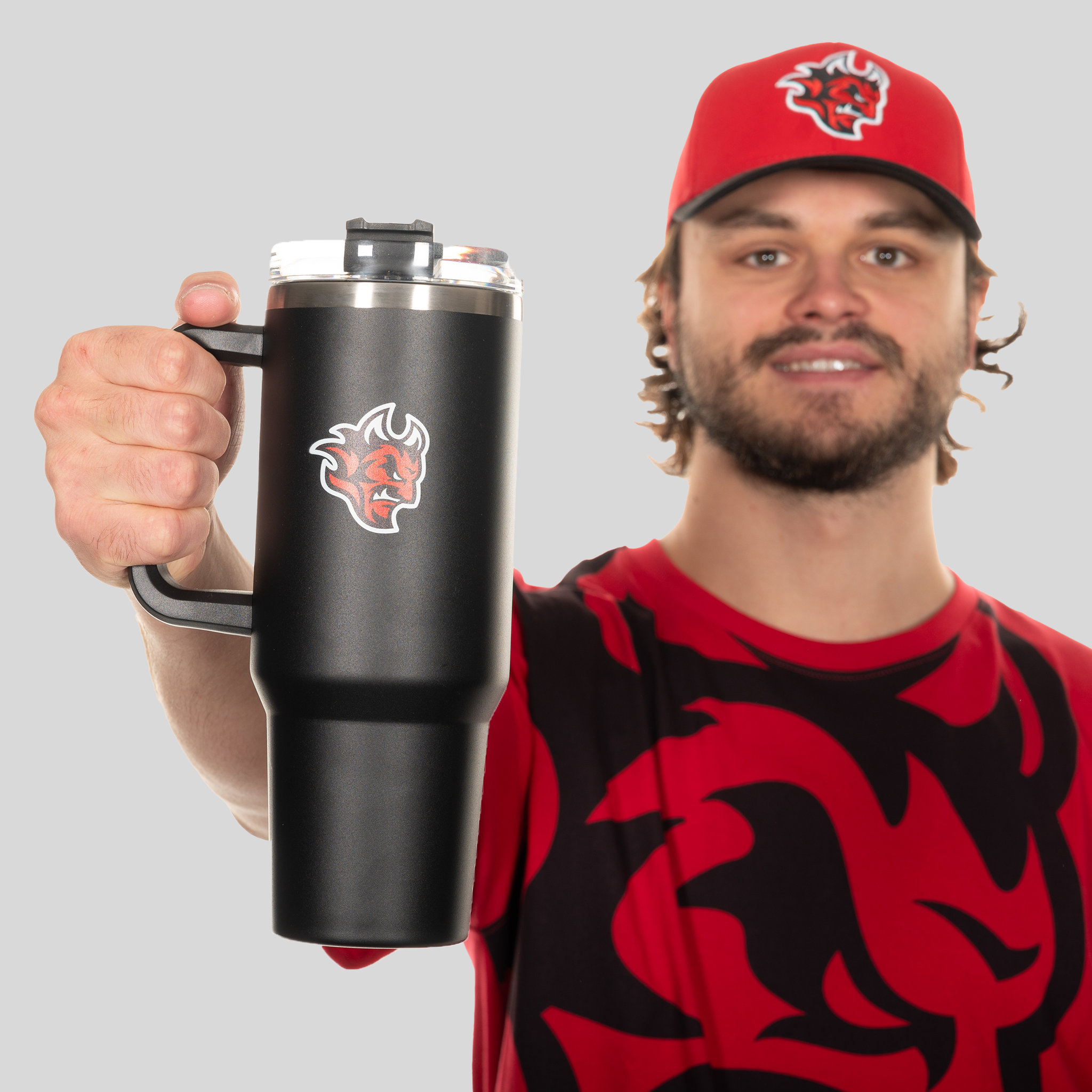 Devils Logo Quencher Tumbler Mug, 1.2L Black or White Cardiff Devils