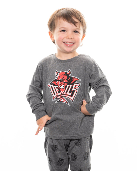 Cardiff Devils Unisex Kids Grey Logo Pyjamas