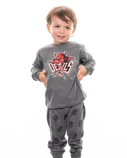 Cardiff Devils Unisex Kids Grey Logo Pyjamas